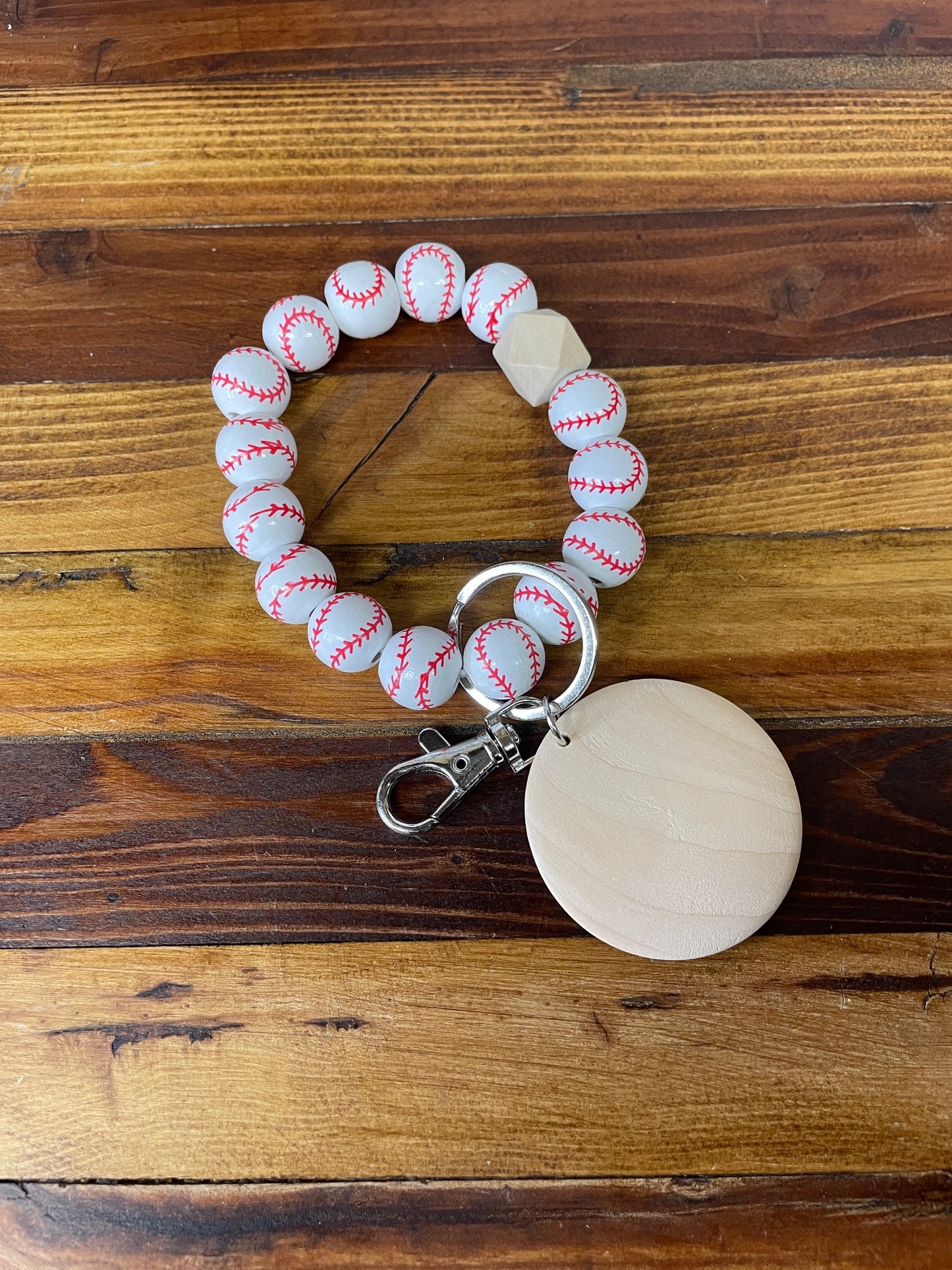 Baseball Bead Wristlet/Keychain