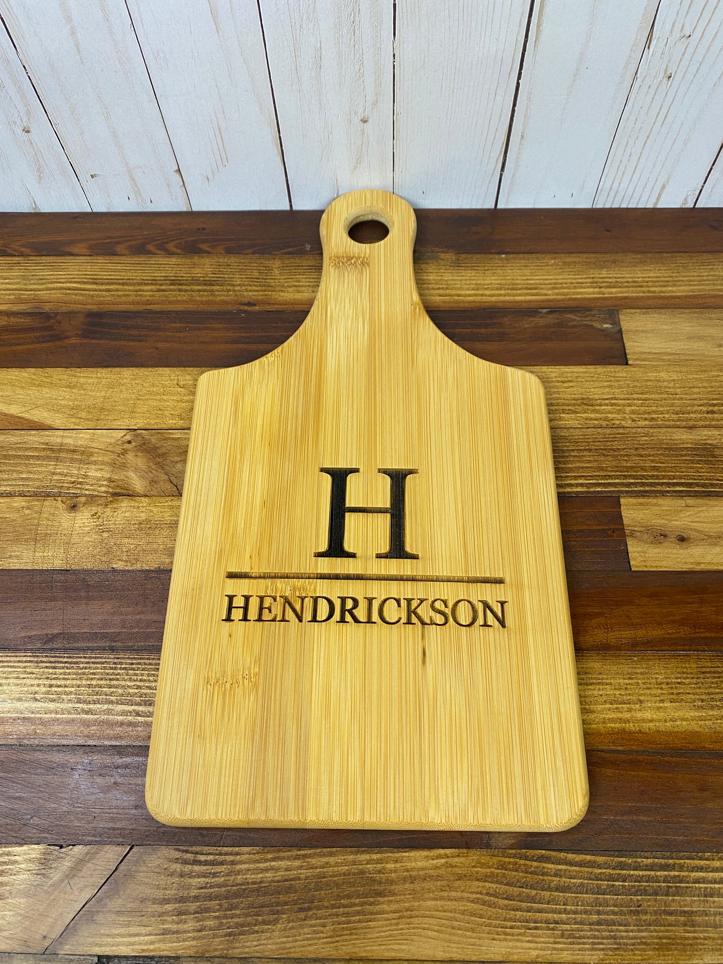 Custom Rectangle with Handle Bamboo Board