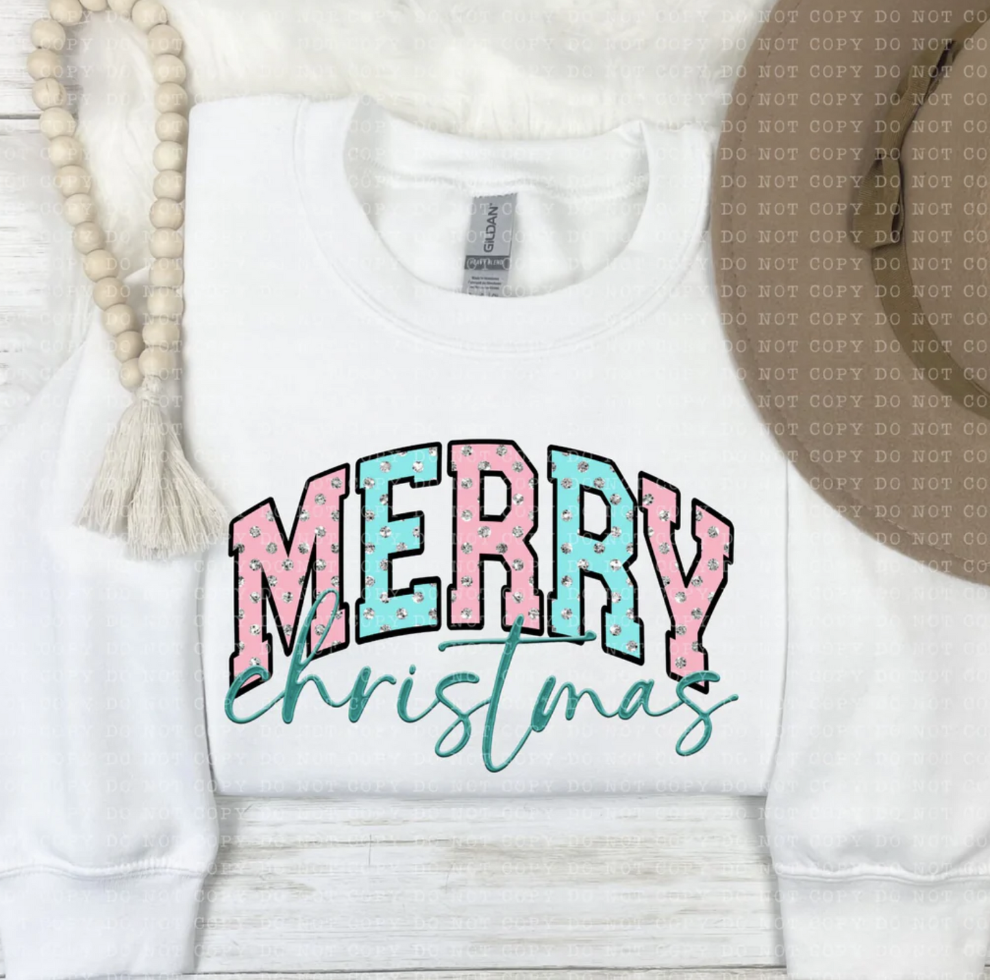 Merry Christmas, pink & mint, Graphic tee
