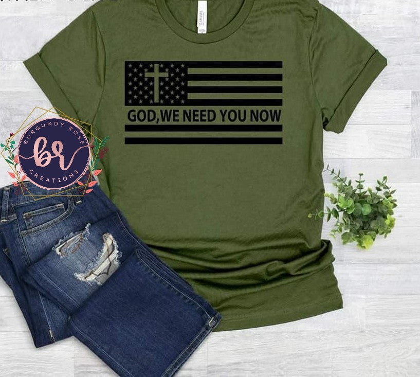 God, We Need You Now Graphic Black Tee