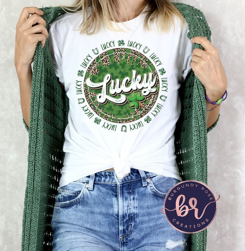 Lucky Leopard print Graphic Tee