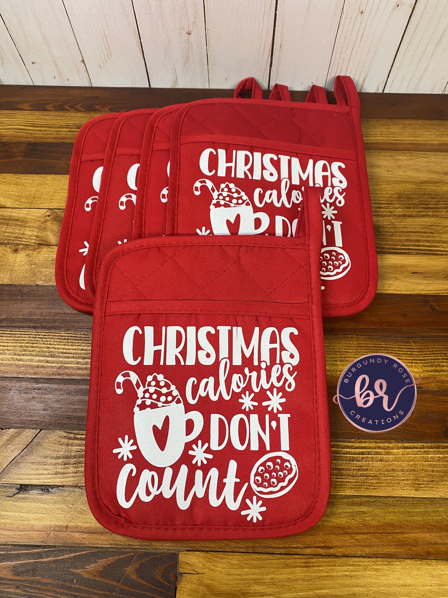Christmas Calories Don't Count Pot Holder Hot Pad
