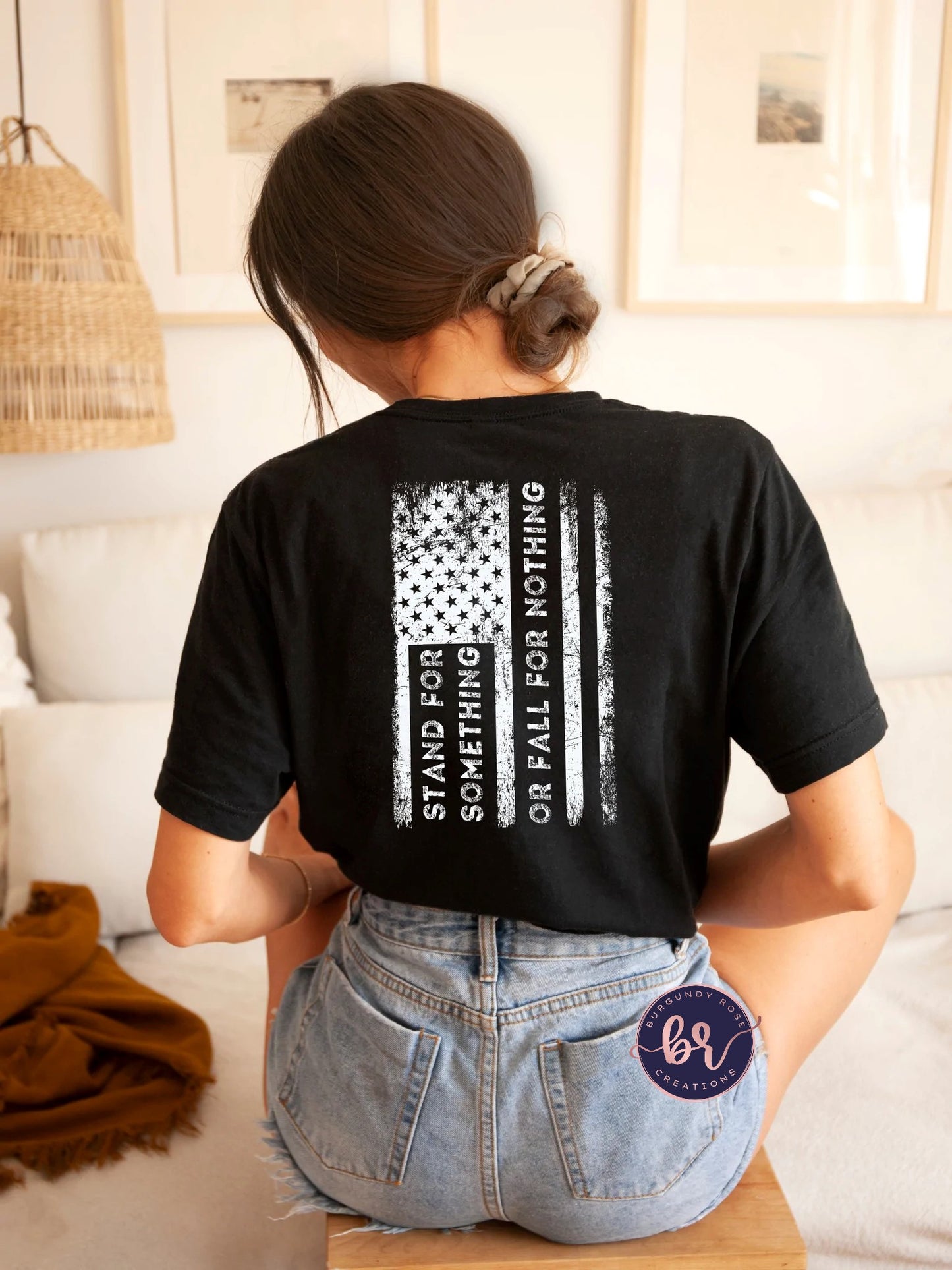 Stand for Something or Fall for Nothing White DESIGN Graphic Tee