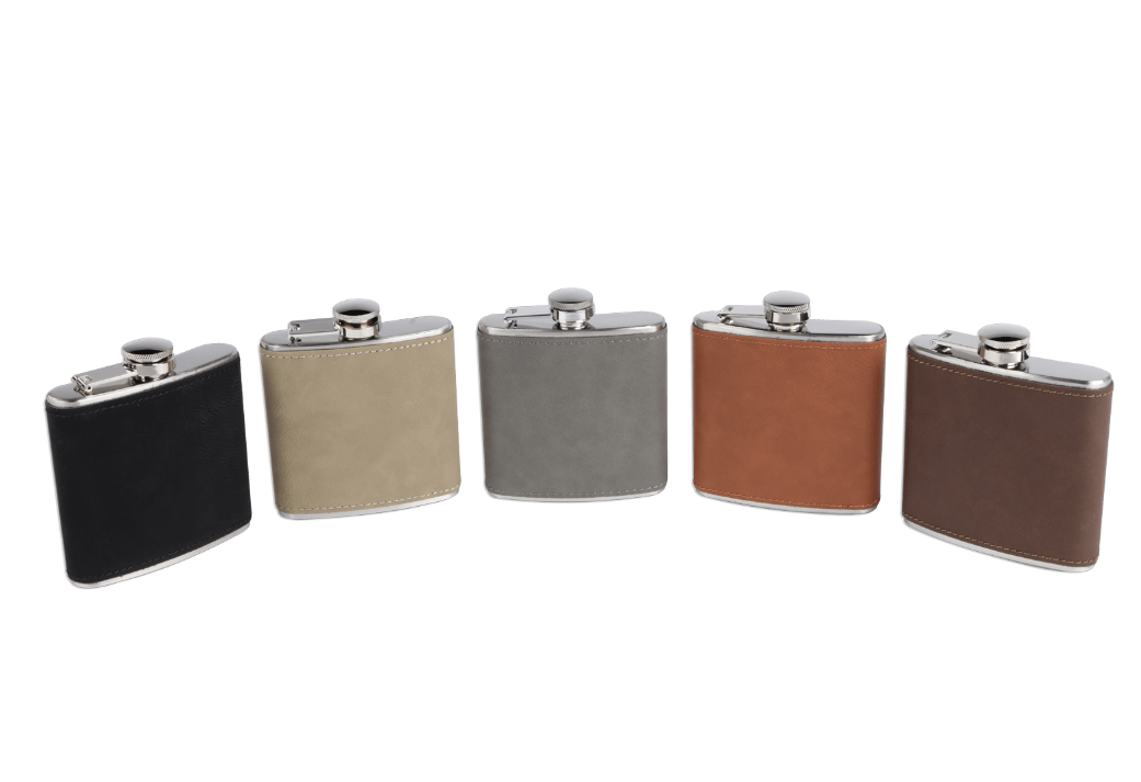 6oz Faux Leather Flask