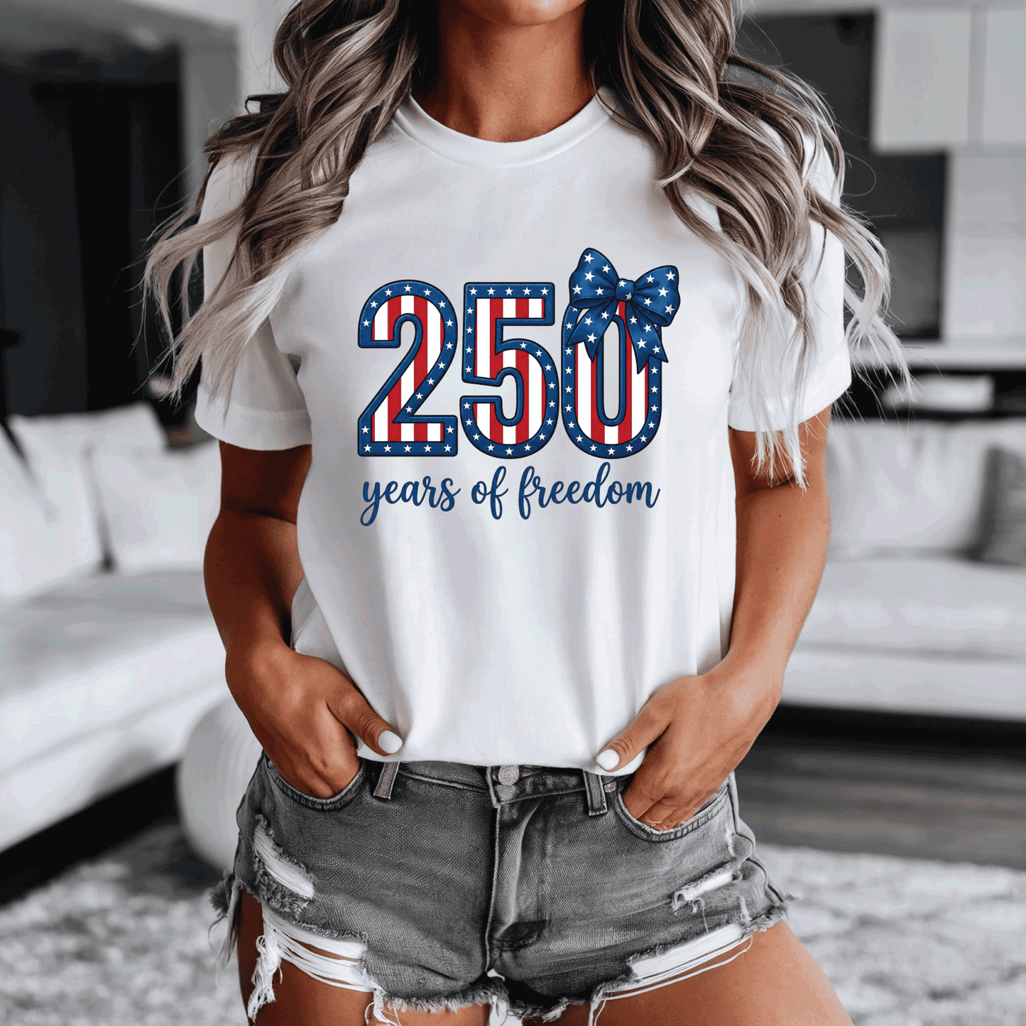 250 Years of Freedom stripes & bow - design