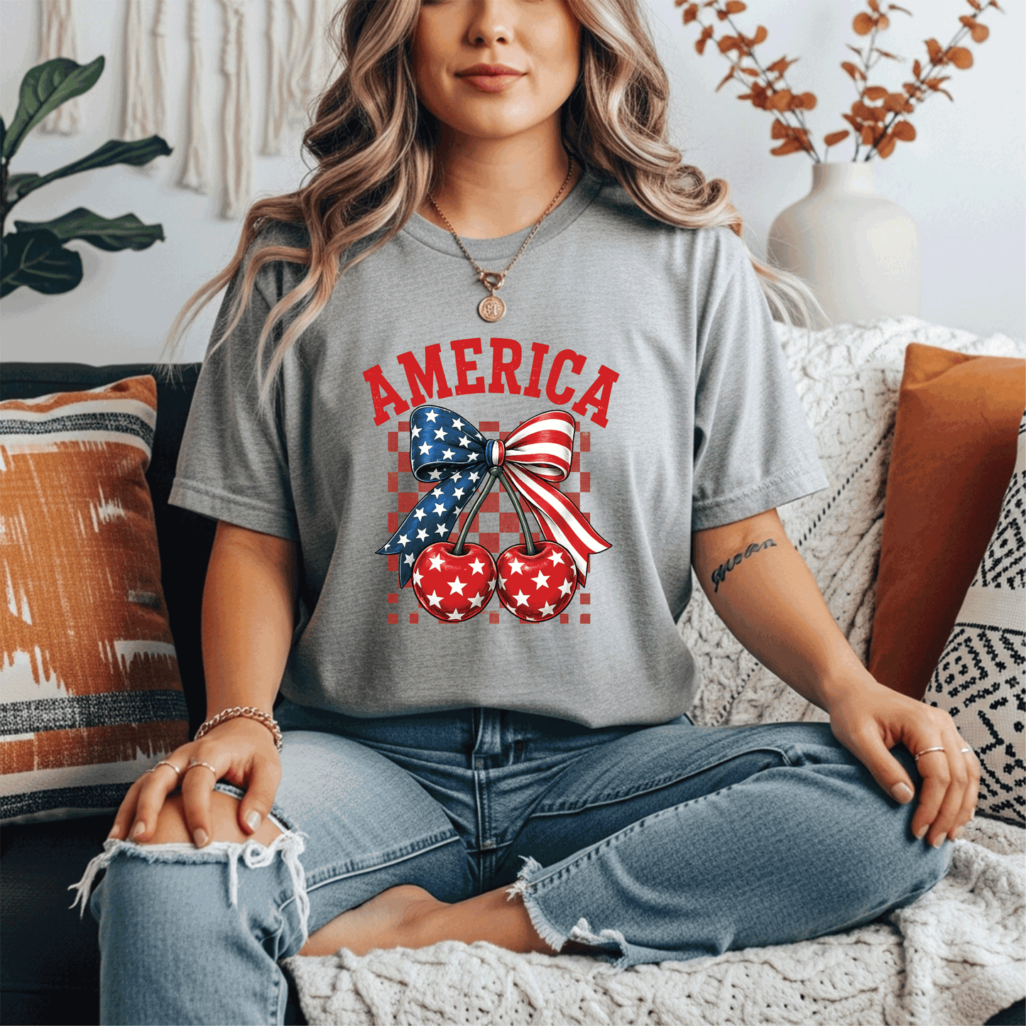 America Cherries Checkered - design