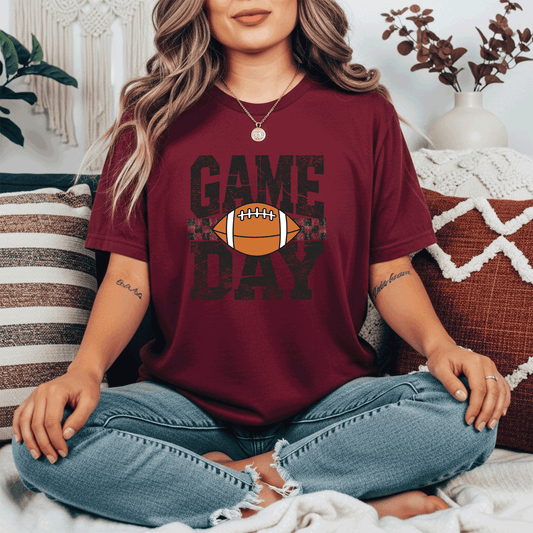Game Day Football - Black distressed design