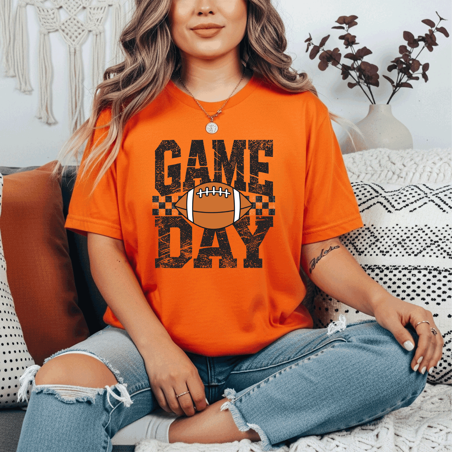 Game Day Football - Black distressed design