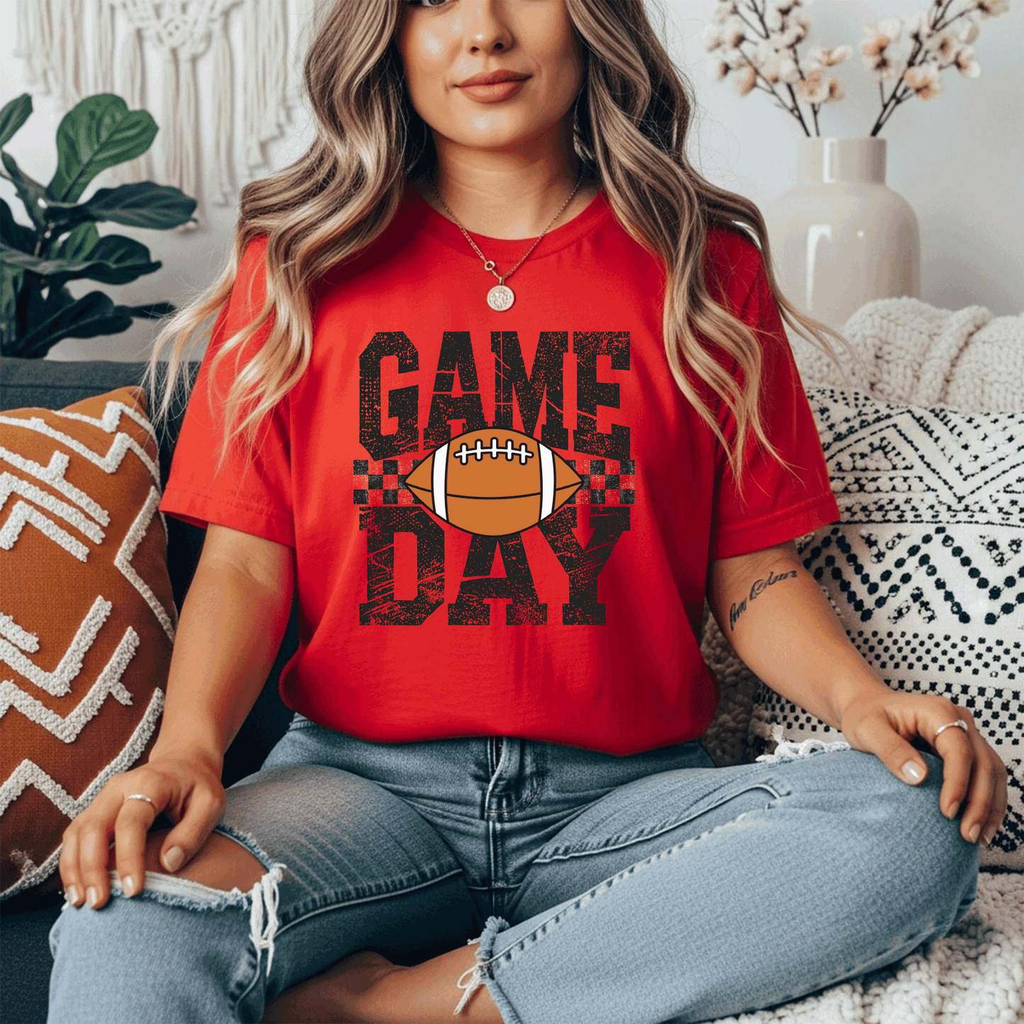 Game Day Football - Black distressed design