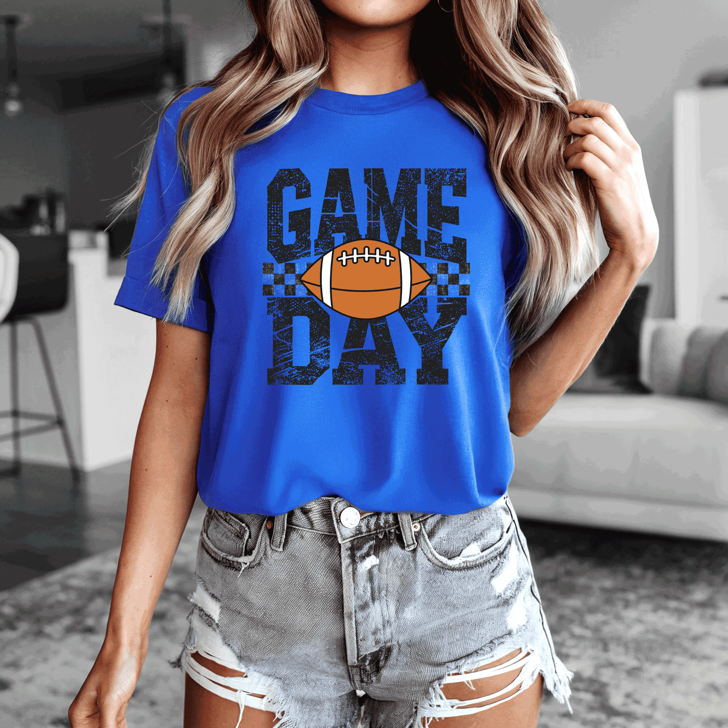 Game Day Football - Black distressed design