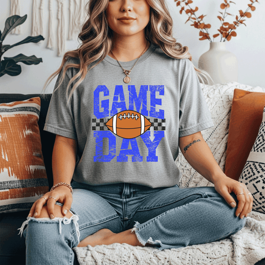 Game Day Football - Blue distressed design