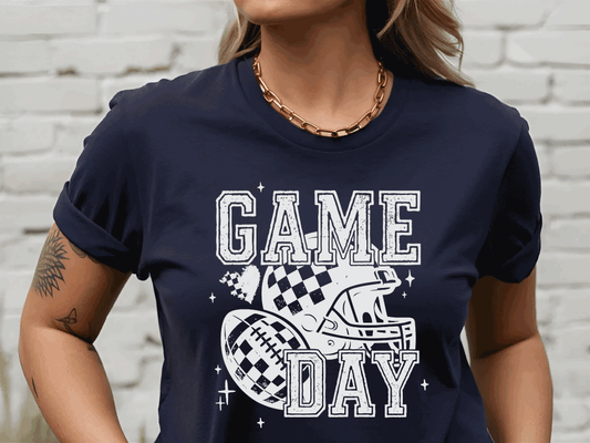 Game Day Football - White distressed design