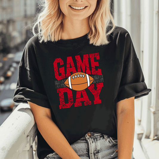 Game Day Football - Red distressed design