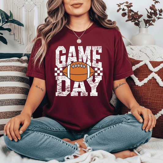 Game Day Football - White distressed design