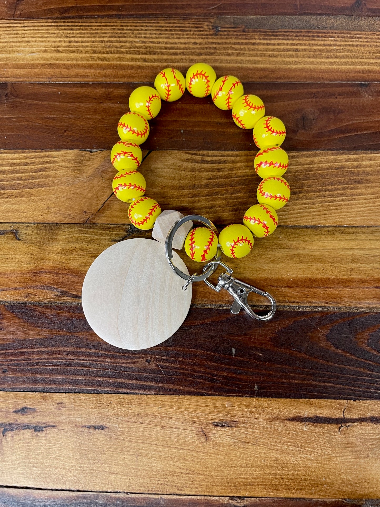 Softball Bead Wristlet/Keychain