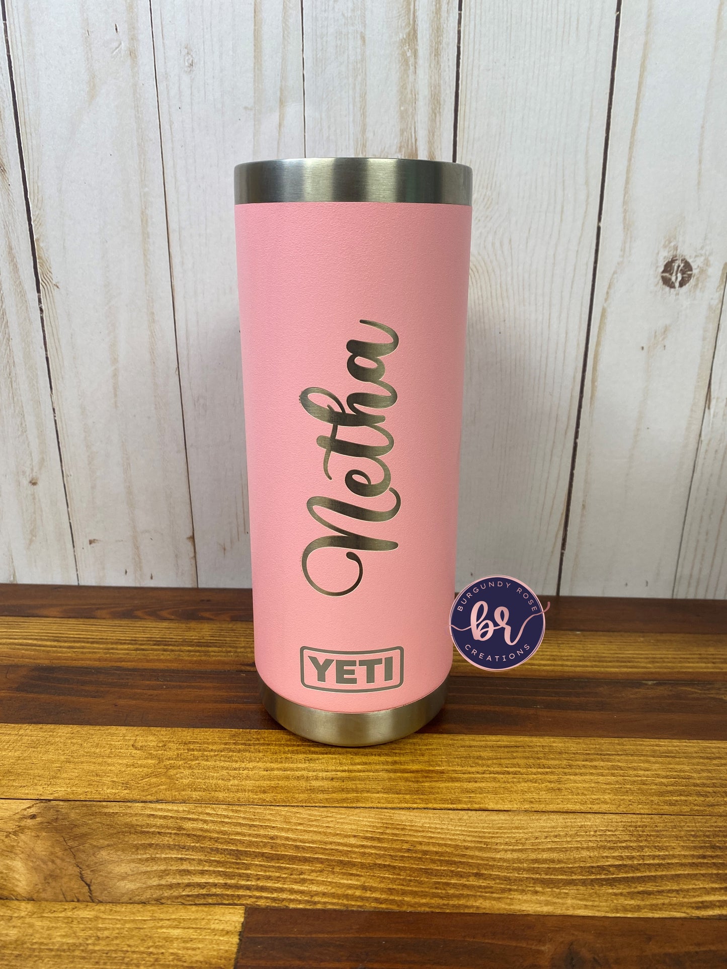 Custom Laser Engraved Tumbler - Burgundy 20oz.