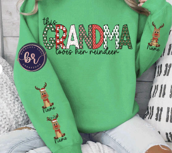 Custom GRANDMA Name & Reindeer Names (2)