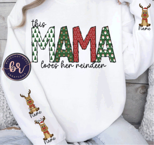 Custom GRANDMA Name & Reindeer Names (2)