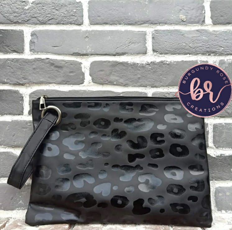 Black on Black Leopard Bag $8.00