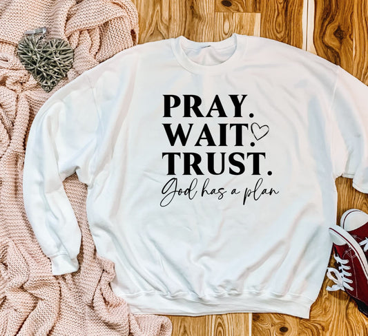 Pray Wait Trust, Graphic Tee design in black