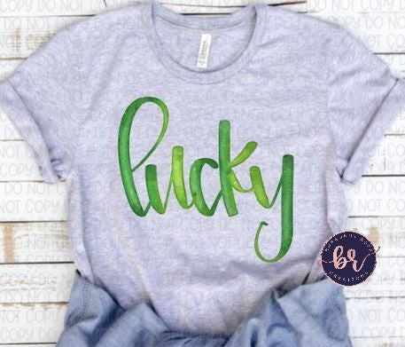 Lucky Green Watercolor Graphic Tee