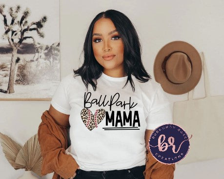 Ball Park Baseball Mama Graphic Tee