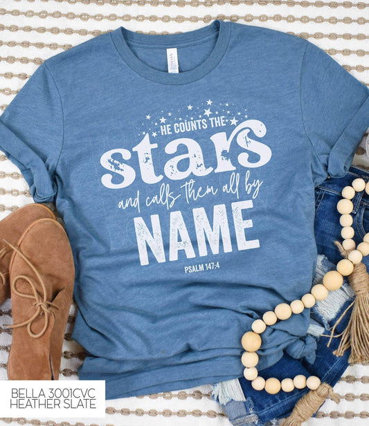 He Counts The Stars And Calls Them All By Name Graphic Tee