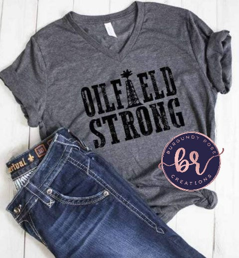 Oilfield Strong Black Graphic Tee