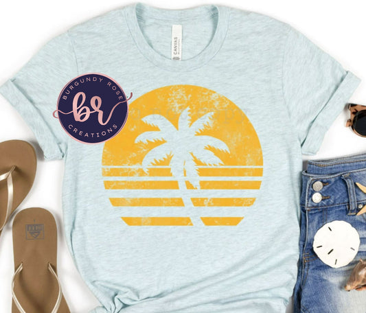 Palm Tree sunset Graphic Tee