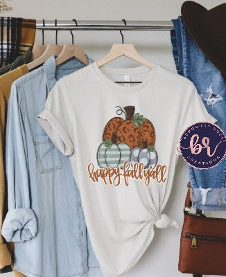 Happy Fall Y'all Pumpkin Trio Graphic Tee