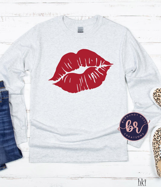 Red Lips Kiss Graphic Tee