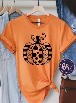 Swirly Dot Pumpkins Graphic Tee